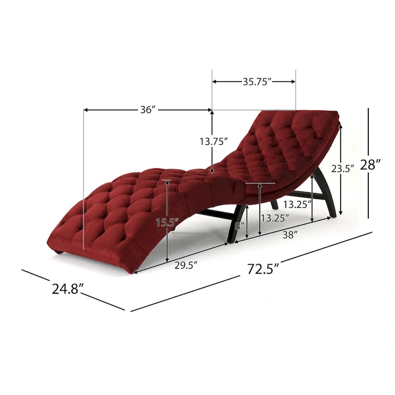 Chaise longue touffetée en velours Garret de Christopher Knight Home