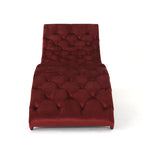 Chaise longue touffetée en velours Garret de Christopher Knight Home