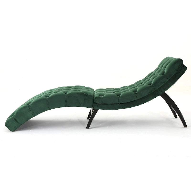 Chaise longue touffetée en velours Garret de Christopher Knight Home