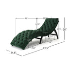 Chaise longue touffetée en velours Garret de Christopher Knight Home