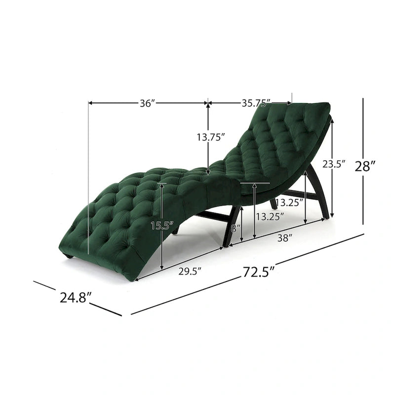 Chaise longue touffetée en velours Garret de Christopher Knight Home