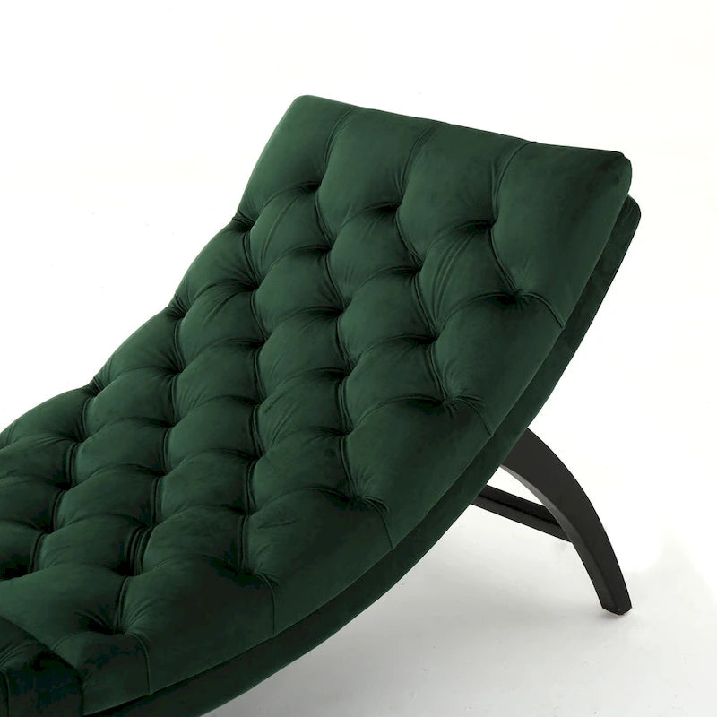 Chaise longue touffetée en velours Garret de Christopher Knight Home