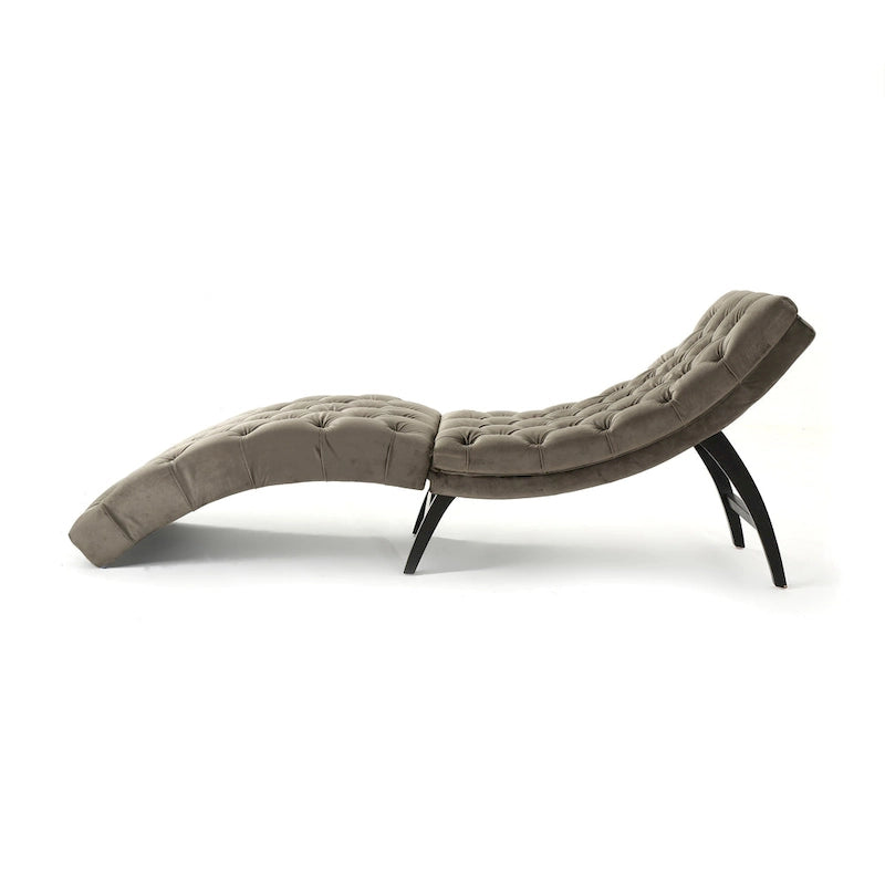 Chaise longue touffetée en velours Garret de Christopher Knight Home