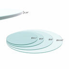 Dessus de table rond en verre trempé avec bord poli épais et plat