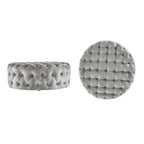 Pouf rond touffeté Gdansk avec roulettes