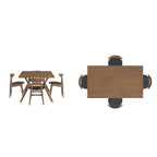 Ensemble de salle à manger rectangulaire Sylvestria en noyer Mid-Century