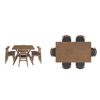 Ensemble de salle à manger rectangulaire Sylvestria en noyer Mid-Century