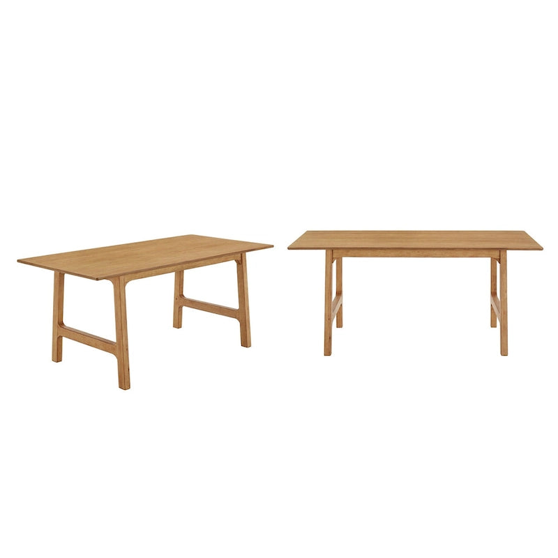 Table à manger rectangulaire en chêne clair, pour 4 à 6 personnes