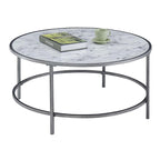 Convenience Concepts Table basse ronde en faux marbre Gold Coast
