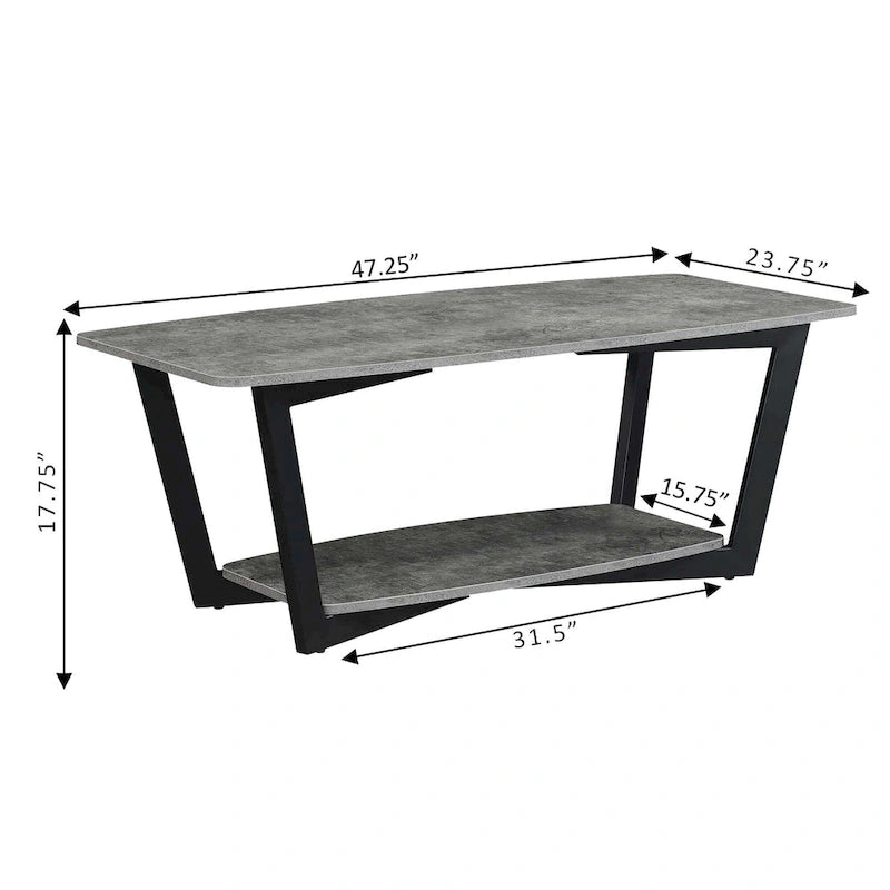Table basse Graystone avec étagère de Convenience Concepts