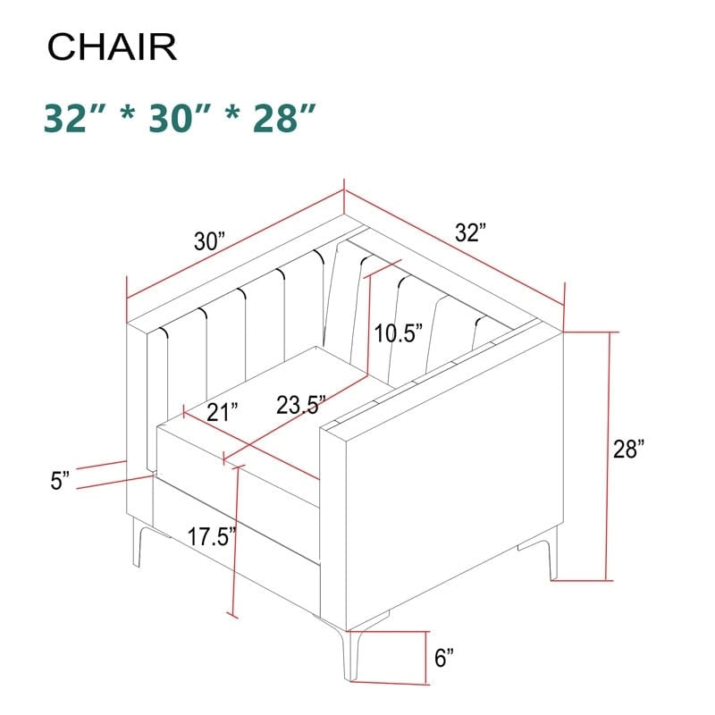 Morden Fort Canapé et fauteuil modernes 2 pièces en velours hollandais gris, pieds en fer