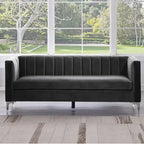Morden Fort Canapé et fauteuil modernes 2 pièces en velours hollandais gris, pieds en fer