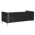 Morden Fort Canapé et fauteuil modernes 2 pièces en velours hollandais gris, pieds en fer
