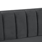 Morden Fort Canapé et fauteuil modernes 2 pièces en velours hollandais gris, pieds en fer