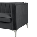 Morden Fort Canapé et fauteuil modernes 2 pièces en velours hollandais gris, pieds en fer