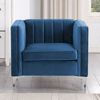 Morden Fort Canapé et fauteuil modernes 2 pièces en velours hollandais gris, pieds en fer