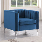 Morden Fort Canapé et fauteuil modernes 2 pièces en velours hollandais gris, pieds en fer