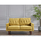 Causeuse Feemster 57,5 po de large en velours touffeté avec coussins de dossier