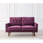 Causeuse Feemster 57,5 po de large en velours touffeté avec coussins de dossier