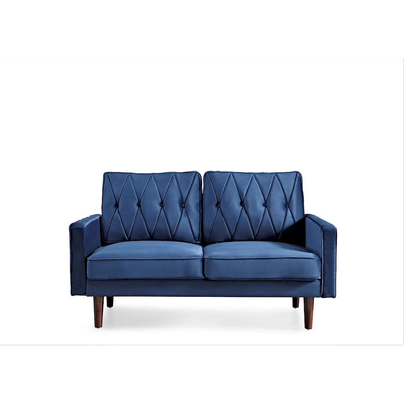 Causeuse Feemster 57,5 po de large en velours touffeté avec coussins de dossier