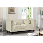 Causeuse en similicuir Chesterfield Atkinson Classic Kittleson à têtes de clous