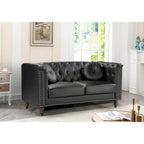 Causeuse en similicuir Chesterfield Atkinson Classic Kittleson à têtes de clous