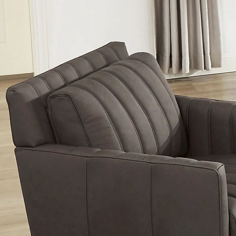 Ensemble canapé et fauteuil en cuir pleine fleur Hydeline Ennis - Canapé, Fauteuil