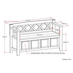 WYNDENHALL Halifax Banc d'entrée transitionnel en bois massif de 48 pouces de large - 48 pouces de large