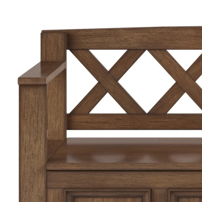 WYNDENHALL Halifax Banc d'entrée transitionnel en bois massif de 48 pouces de large - 48 pouces de large