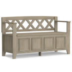 WYNDENHALL Halifax Banc d'entrée transitionnel en bois massif de 48 pouces de large - 48 pouces de large