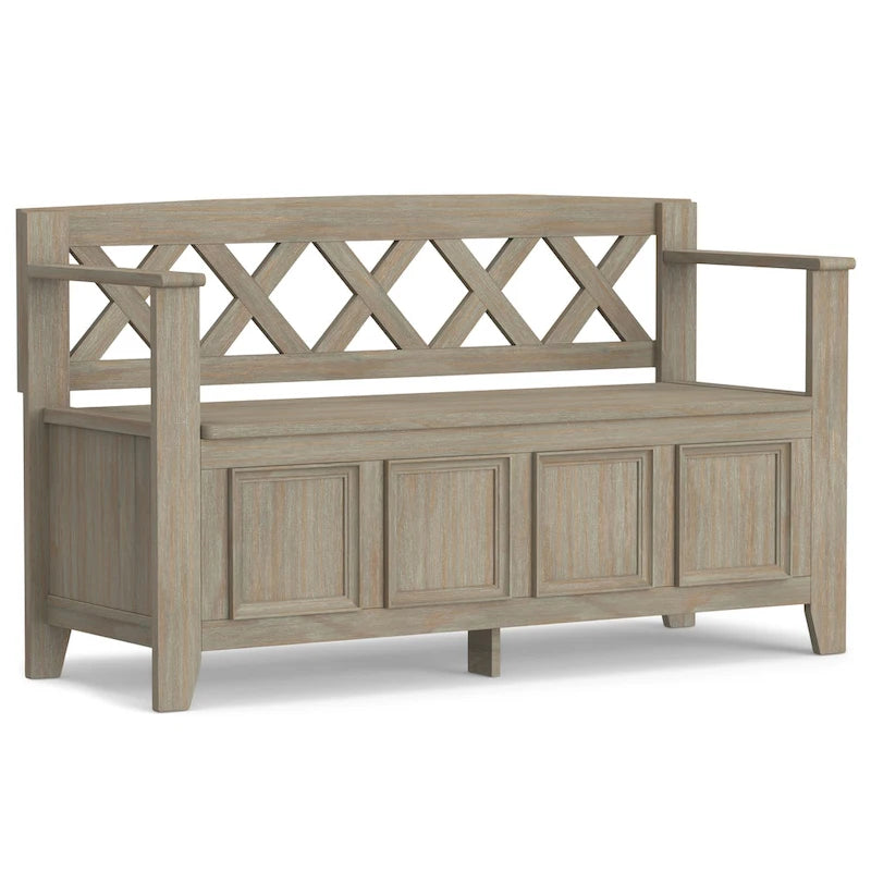 WYNDENHALL Halifax Banc d'entrée transitionnel en bois massif de 48 pouces de large - 48 pouces de large