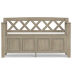 WYNDENHALL Halifax Banc d'entrée transitionnel en bois massif de 48 pouces de large - 48 pouces de large