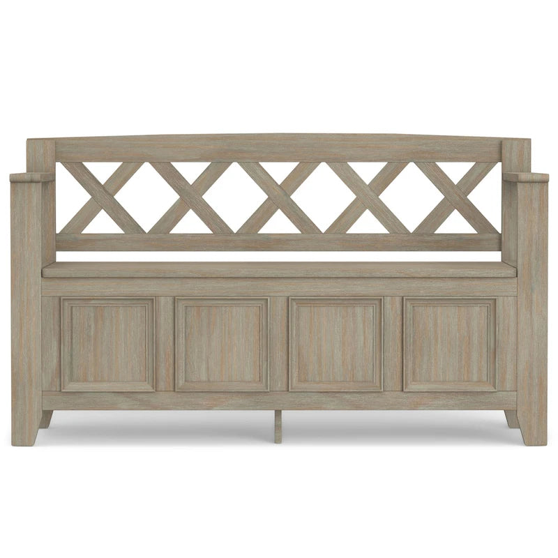 WYNDENHALL Halifax Banc d'entrée transitionnel en bois massif de 48 pouces de large - 48 pouces de large