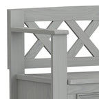 WYNDENHALL Halifax Banc d'entrée transitionnel en bois massif de 48 pouces de large - 48 pouces de large