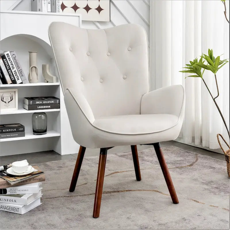 Fauteuil d'appoint à accoudoirs évasés en microfibre Kreedence 26,38 po de large