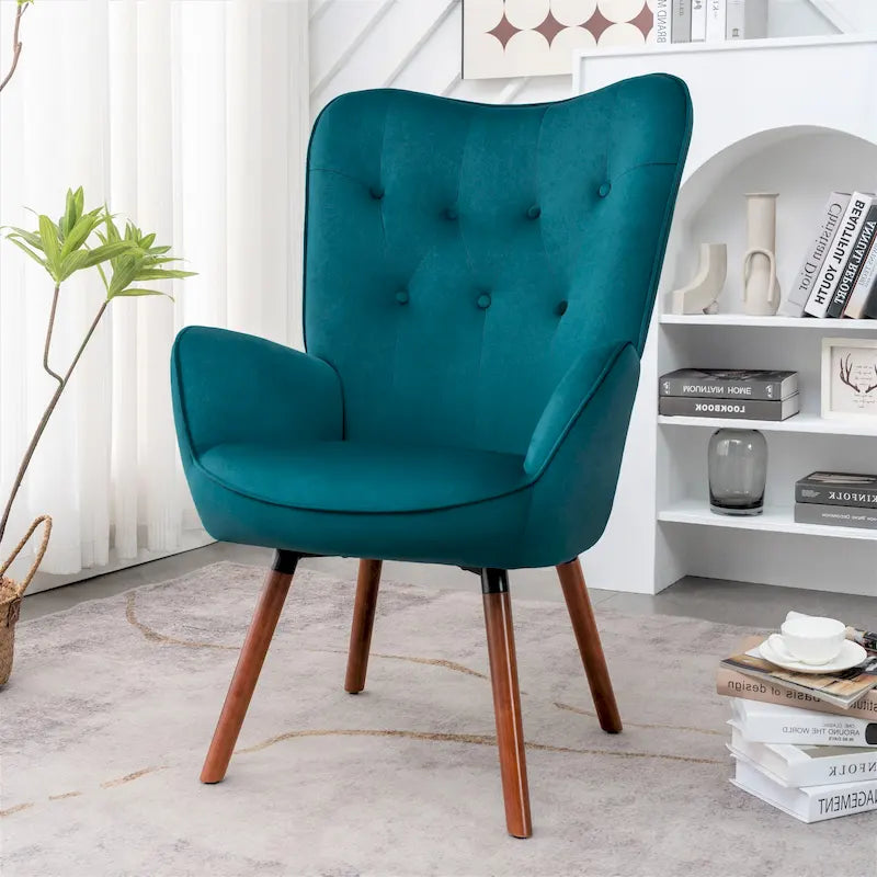 Fauteuil d'appoint à accoudoirs évasés en microfibre Kreedence 26,38 po de large