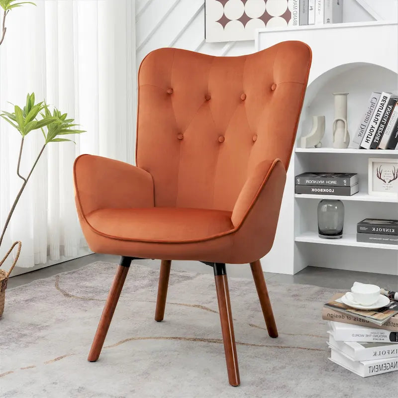 Fauteuil d'appoint à accoudoirs évasés en microfibre Kreedence 26,38 po de large