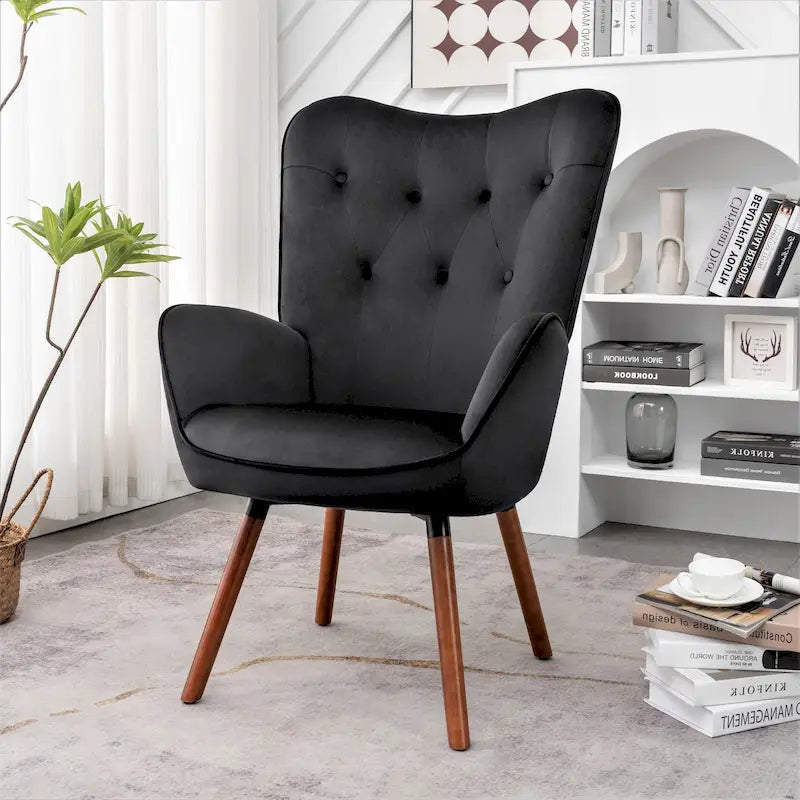Fauteuil d'appoint à accoudoirs évasés en microfibre Kreedence 26,38 po de large