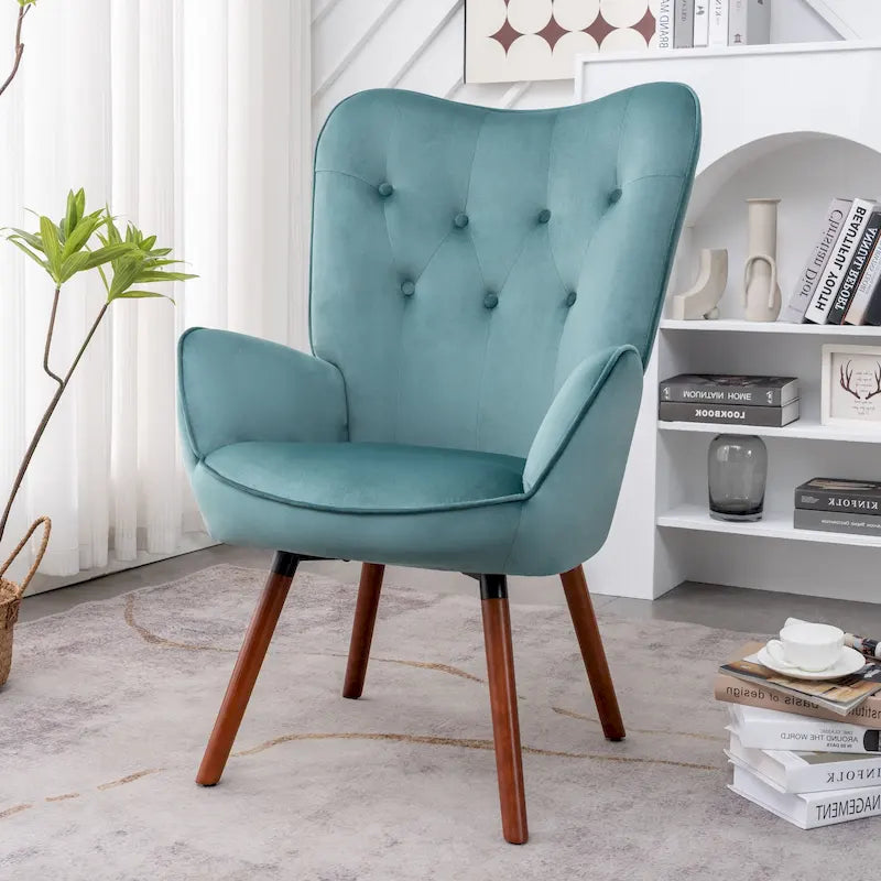 Fauteuil d'appoint à accoudoirs évasés en microfibre Kreedence 26,38 po de large