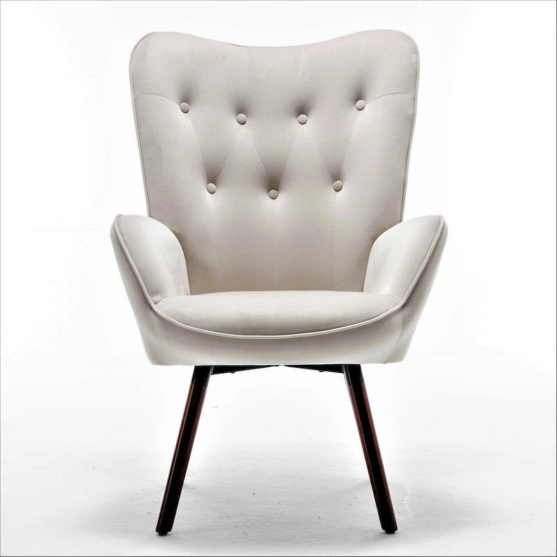 Fauteuil d'appoint à accoudoirs évasés en microfibre Kreedence 26,38 po de large