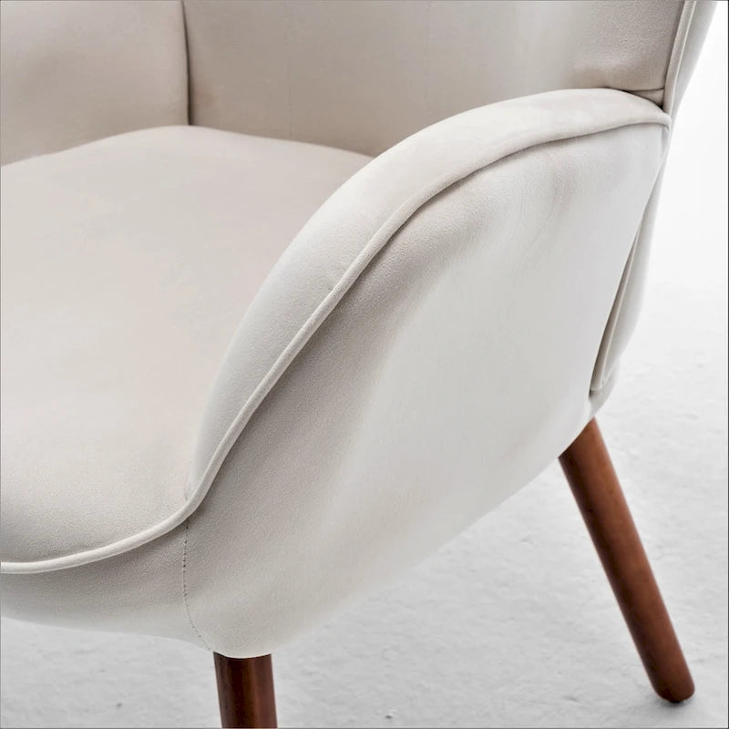 Fauteuil d'appoint à accoudoirs évasés en microfibre Kreedence 26,38 po de large