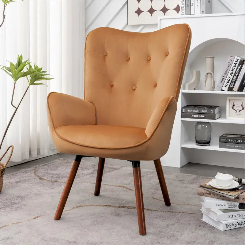 Fauteuil d'appoint à accoudoirs évasés en microfibre Kreedence 26,38 po de large
