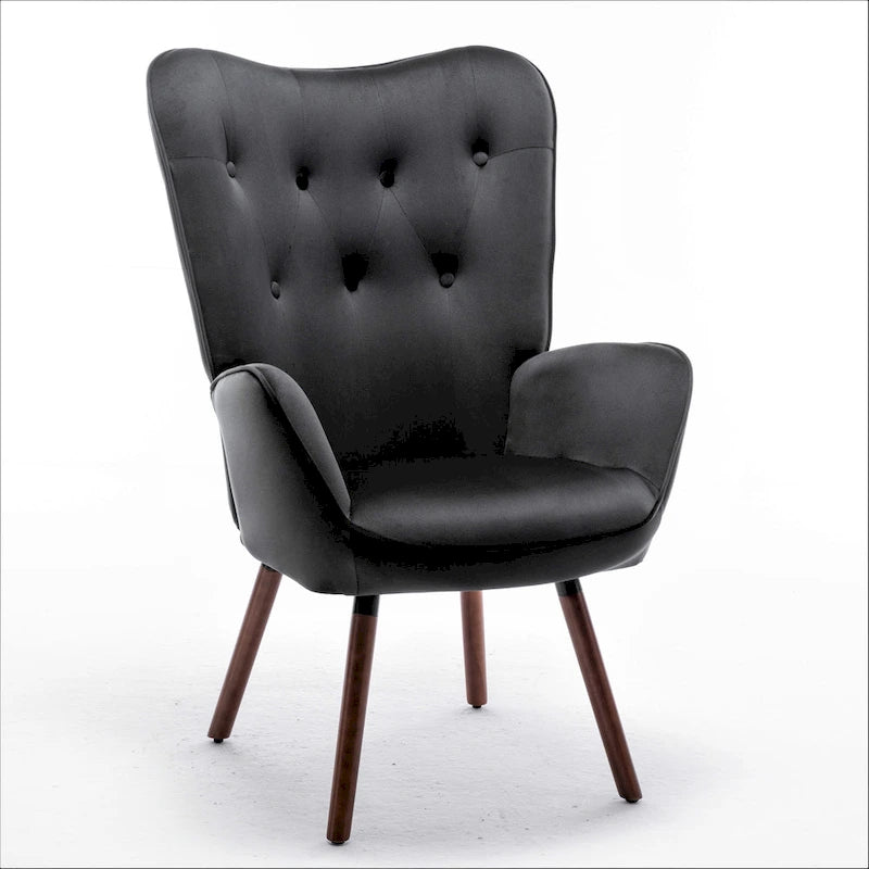 Fauteuil d'appoint à accoudoirs évasés en microfibre Kreedence 26,38 po de large