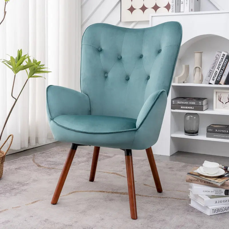 Fauteuil d'appoint à accoudoirs évasés en microfibre Kreedence 26,38 po de large