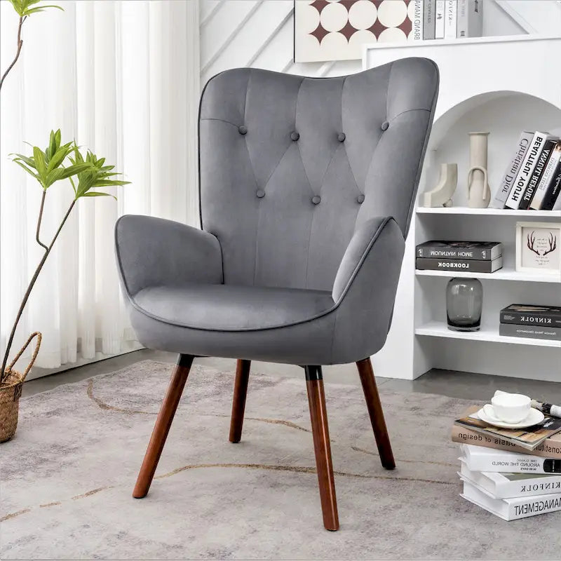 Fauteuil d'appoint à accoudoirs évasés en microfibre Kreedence 26,38 po de large