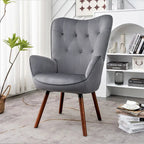 Fauteuil d'appoint à accoudoirs évasés en microfibre Kreedence 26,38 po de large
