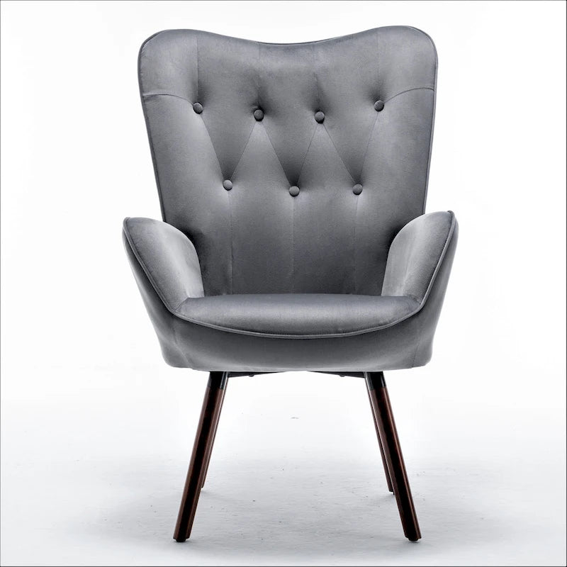 Fauteuil d'appoint à accoudoirs évasés en microfibre Kreedence 26,38 po de large