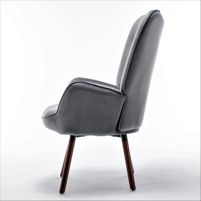 Fauteuil d'appoint à accoudoirs évasés en microfibre Kreedence 26,38 po de large