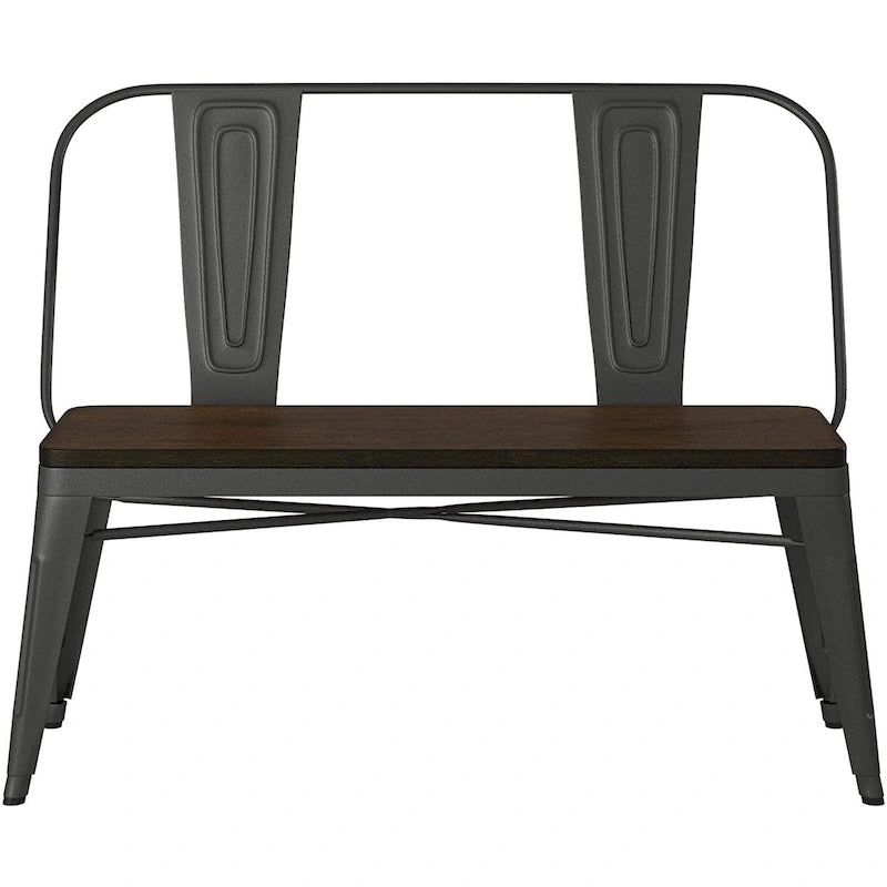 Banc de salle à manger en bois et métal, fusil