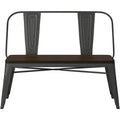 Banc de salle à manger en bois et métal, fusil